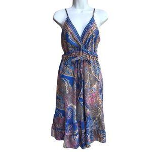 Zury Boho Floral Paisley Ruffle Hem Sundress